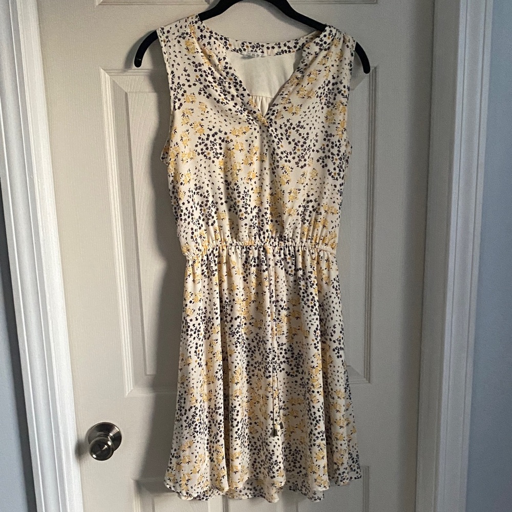 Maurices Yellow and Black Floral Mini Dress